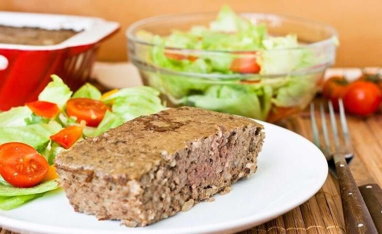 gedämpfter Fleischpudding für Pankreatitis